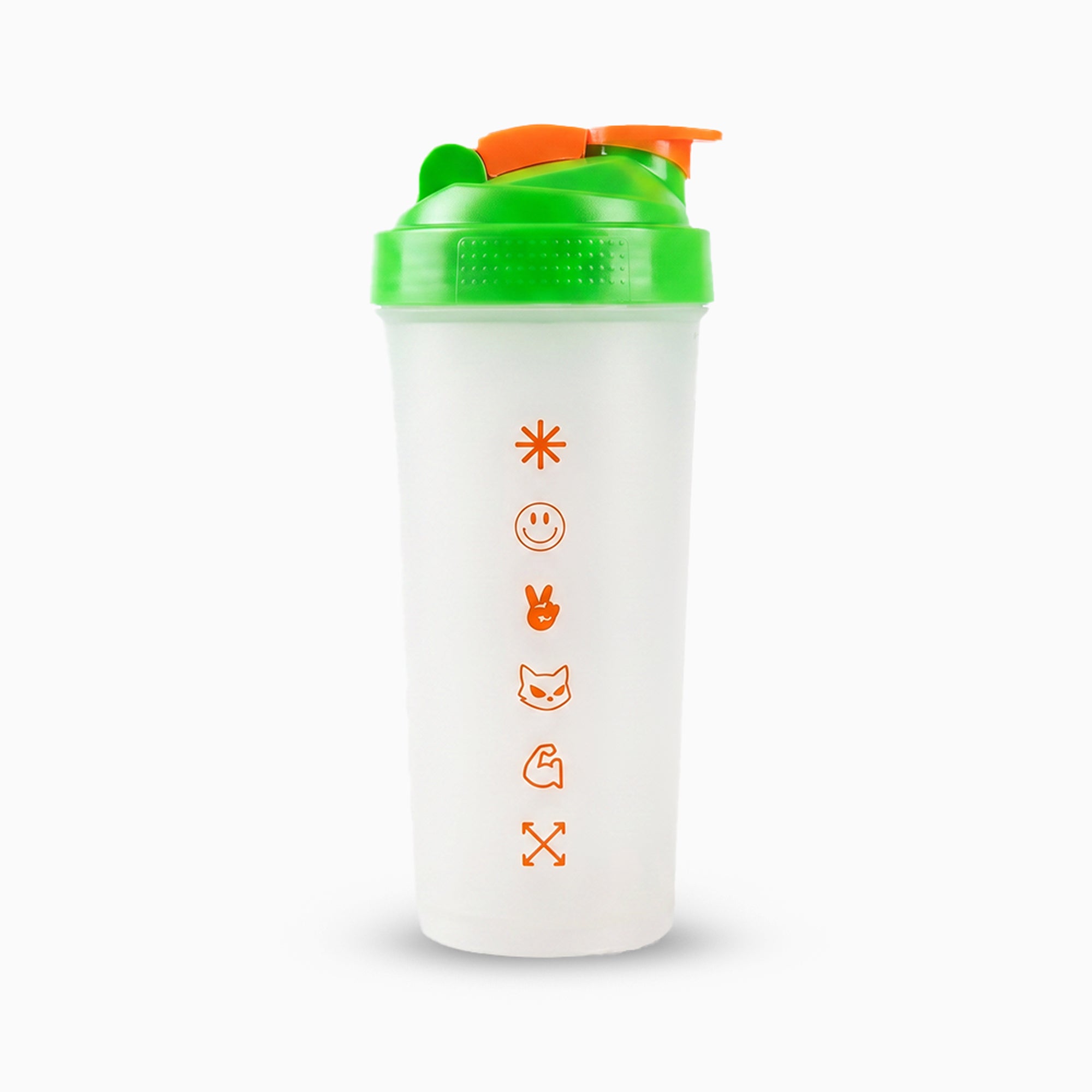 Coqueteleira SQUADZ MUSCLE Branco Pérola com Laranja 600ml