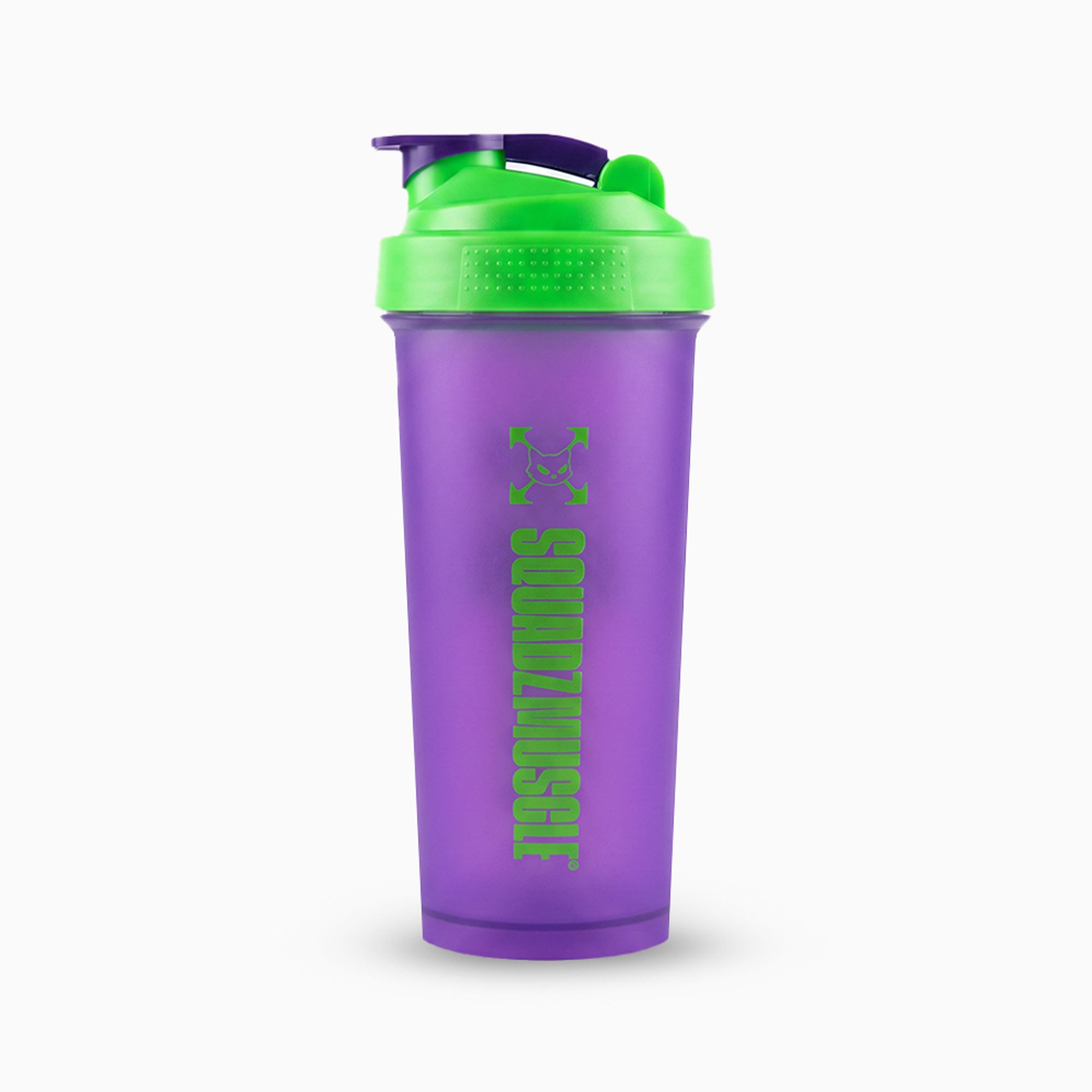 Coqueteleira SQUADZ MUSCLE Roxo com Verde 600ml