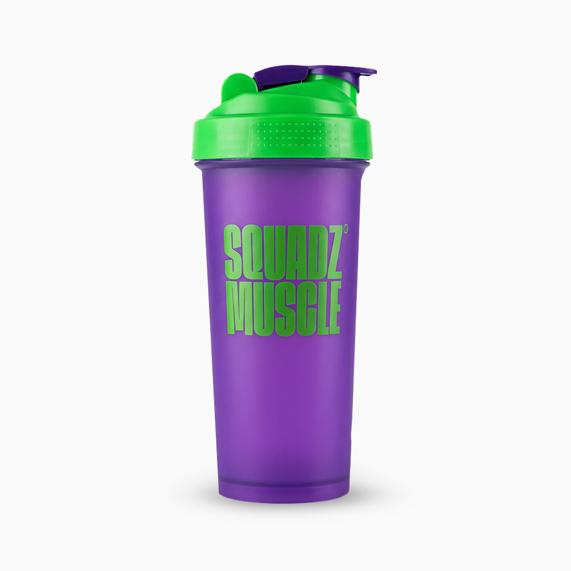 Coqueteleira SQUADZ MUSCLE Roxo com Verde 600ml