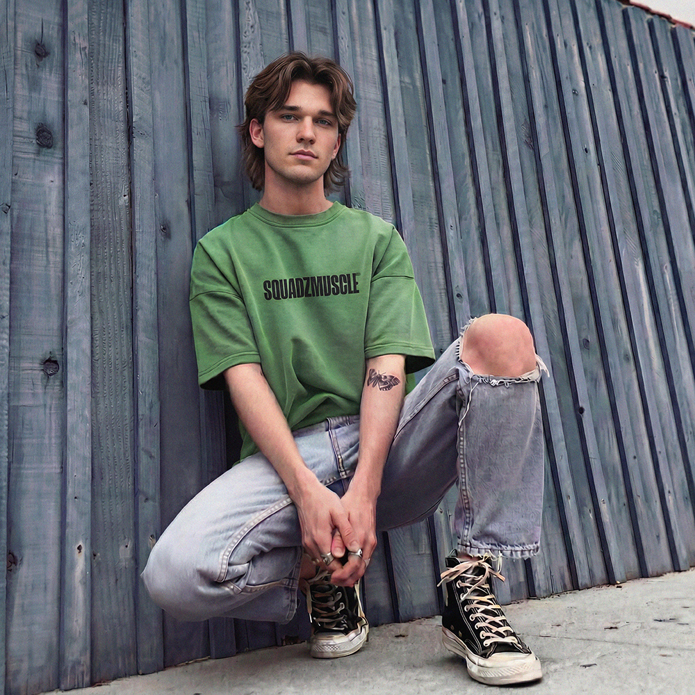 Camiseta Oversized Verde SQUADZ MUSCLE