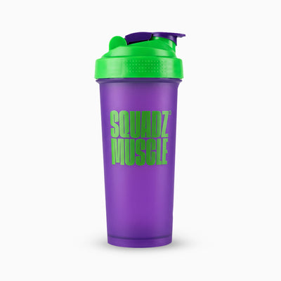 Coqueteleira SQUADZ MUSCLE Roxo com Verde 600ml