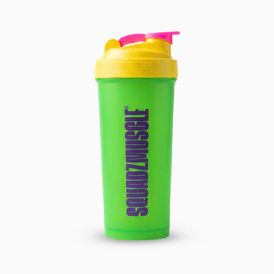 Coqueteleira SQUADZ MUSCLE Verde com Amarelo 600ml