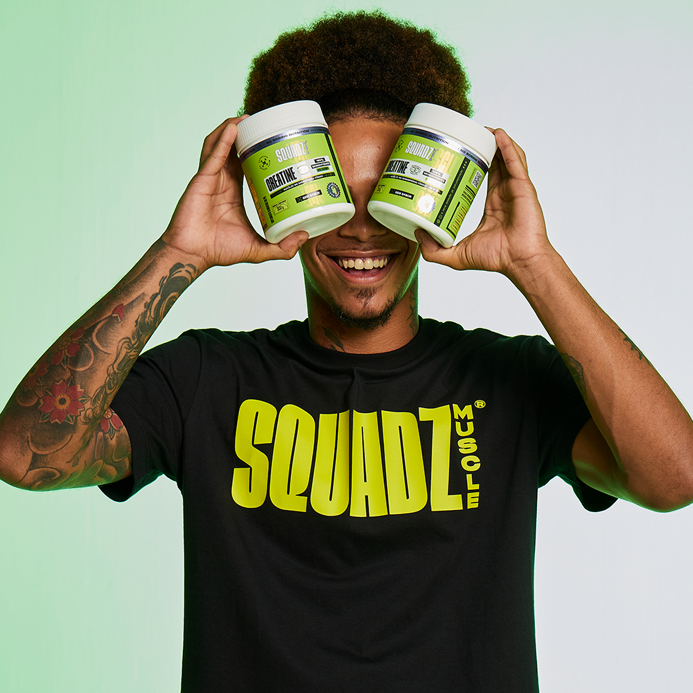Camiseta Casual Preta com Amarelo SQUADZ MUSCLE