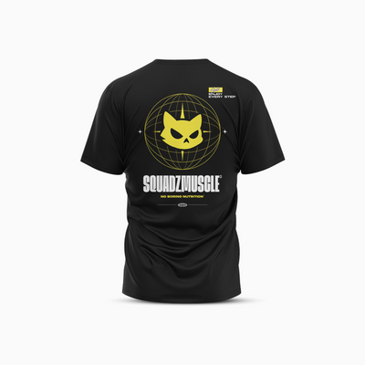 Camiseta Casual Preta com Amarelo SQUADZ MUSCLE