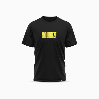 Camiseta Casual Preta com Amarelo SQUADZ MUSCLE