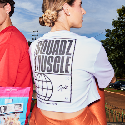 Camiseta Casual Branca com Preto SQUADZ MUSCLE