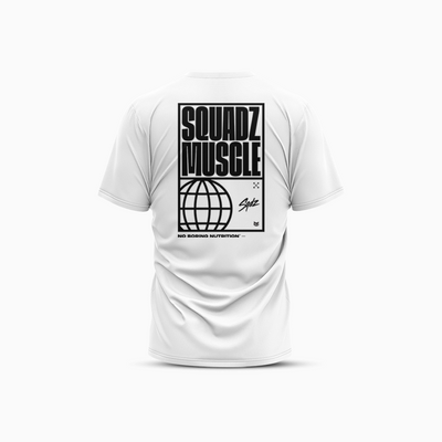 Camiseta Casual Branca com Preto SQUADZ MUSCLE