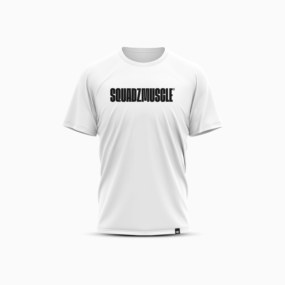 Camiseta Casual Branca com Preto SQUADZ MUSCLE