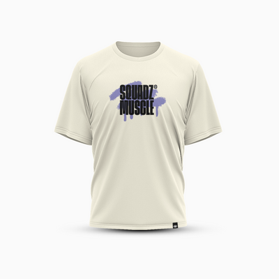 Camiseta Oversized Marfim com Roxo SQUADZ MUSCLE