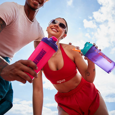 Coqueteleira SQUADZ MUSCLE Rosa com Roxo 600ml