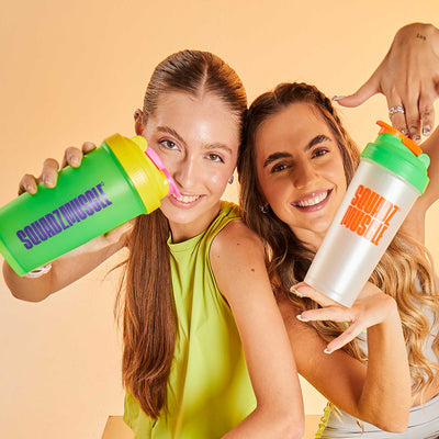 Coqueteleira SQUADZ MUSCLE Verde com Amarelo 600ml
