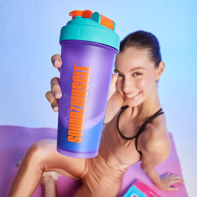 Coqueteleira SQUADZ MUSCLE Roxo com Azul 600ml