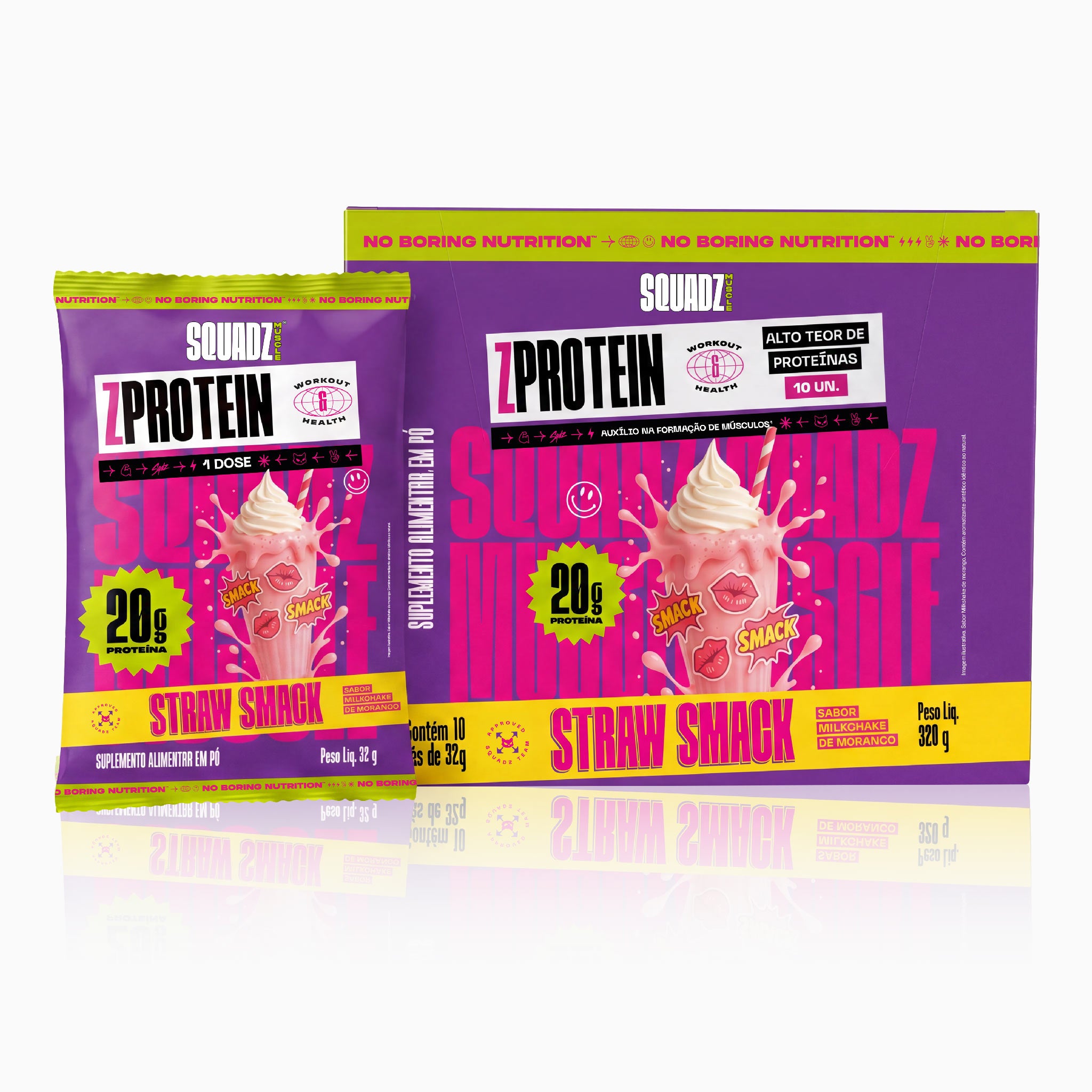 Display ZPROTEIN Milkshake de Morango 320g - 10x32g