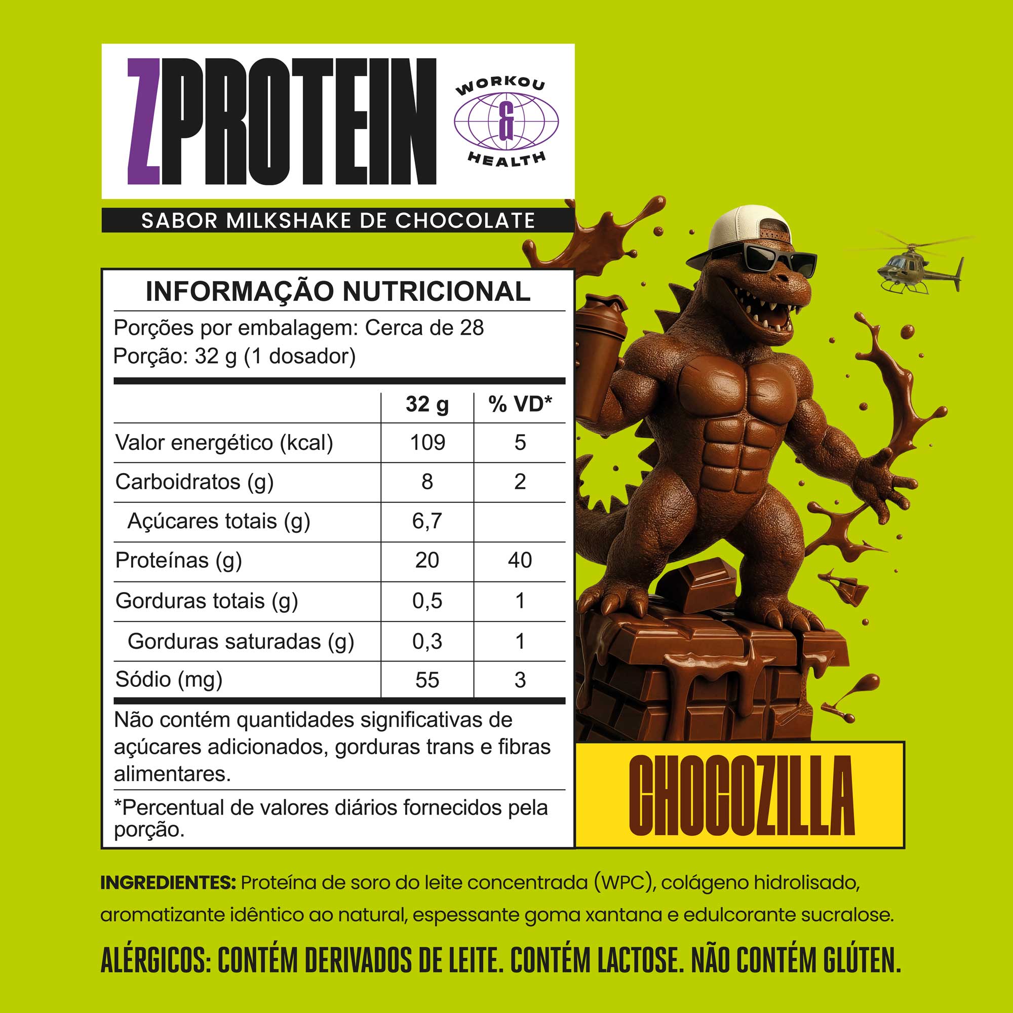 ZPROTEIN Milkshake de Chocolate 900g